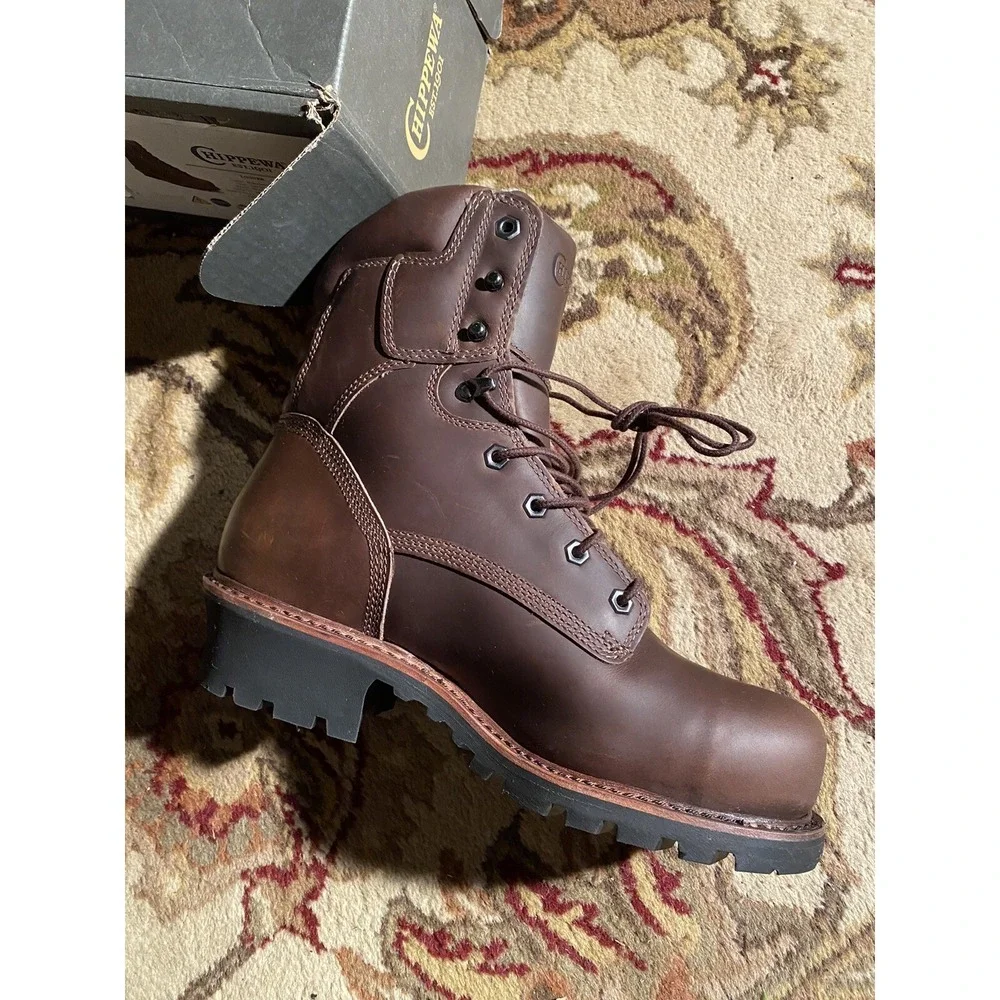 Men's Chippewa 73211 Logger Boots Size 9‎ EE Insulated Waterproof Brown New